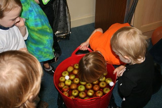 Bobbing for apples.